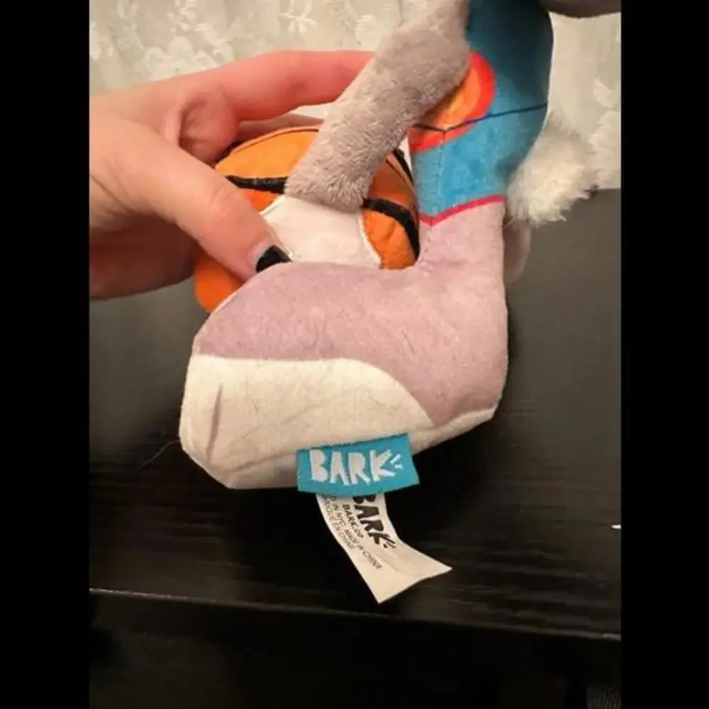 Bark Basketball Bunny Plush Dog Toy - Sporty Squeaky Fun
